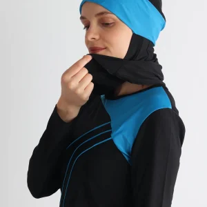 2 piece Black & Blue Muslim Swimwear Filles Dames Modeste Couverture complète Beachwear Burqini Burkini